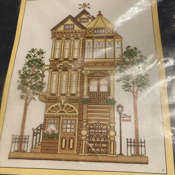 NEW Sunset 2945 Turn of CENTURY 11x14 VTG Counted Cross-Stitch Kit USA - Picture 2 of 4